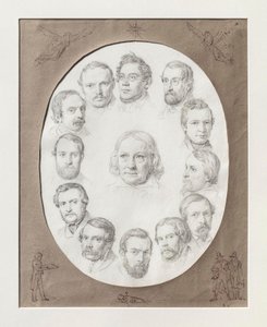 Thorvaldsen Among Countrymen Christmas Eve 1841 in Rome by Constantin Hansen