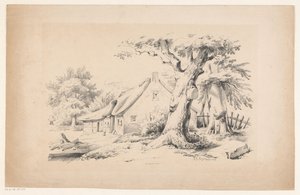 Farm and Two Trees (The Landscape) by Constantinus Cornelis Huysmans