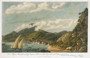 View of the bay and the city of Saint Pierre (Martinique) by Cooper (after) Willyams
