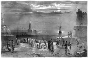 The Dey Hussein Ibn El Hussein (1765-1838) leaving Algiers after the city has been captured on the 4th July 1830 by Coppin