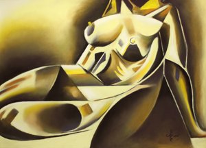 Abstract Golden Woman