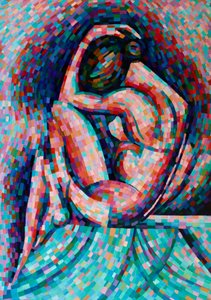 Contemplative Mosaic Woman by Corné Akkers