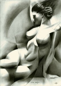 Dramatic Abstract Nude by Corné Akkers