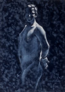 Dramatic Blue Male Figure