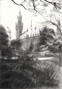 Gothic Castle Park View by Corné Akkers