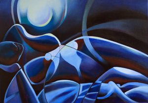 Moonlit Blue Figure by Corné Akkers