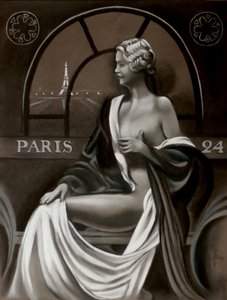 Parisian Woman Eiffel View by Corné Akkers