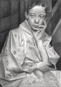 Pensive Kimono Girl by Corné Akkers