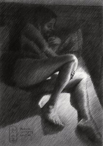 Pensive Nude Figure by Corné Akkers