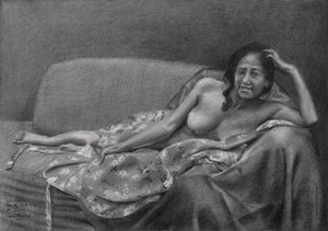 Pensive Reclining Woman