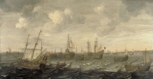 The Dutch Herring Fleet Under Sail by Cornelis Beelt