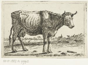 Landscape with Cow by Cornelis  Bisschop