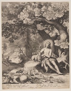 St John the Baptist in a Landscape by Cornelis Bloemaert