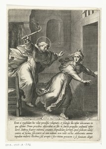 Thomas Drives Away the Temptation (The Life of Saint Thomas Aquinas) by Cornelis Boel