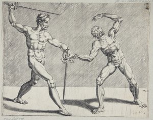 Two fencers by Cornelis Bos