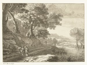 Italianate Landscape with Three Walkers