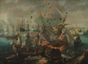 Battle of Gibraltar in 1607 by Cornelis Claesz  van Wieringen