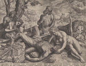 Adam and Eve Lamenting the Death of Abel, 1564 by Cornelis Cort