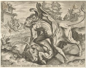Hercules Wrestling with Achelous