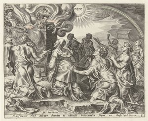 The Sacrifice of Noah (series: History of Noah) by Cornelis Cort