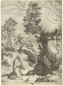 Landscape with the Vision of St. Francis of Assisi by Cornelis Cort