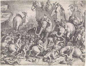 Battle of Zama Between Scipio and Hannibal by Cornelis Cort