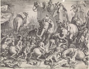 Battle of Zama between Scipio and Hannibal by Cornelis Cort