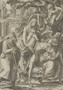 The Flight into Egypt, 1571 by Cornelis Cort