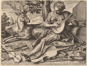 Hearing by Cornelis Cort after Frans Floris I