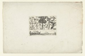 Row of Flowers Above Landscape (series title) by Cornelis Danckerts (I)