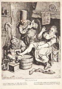 Woman Treated with Cupping by Cornelis Dusart