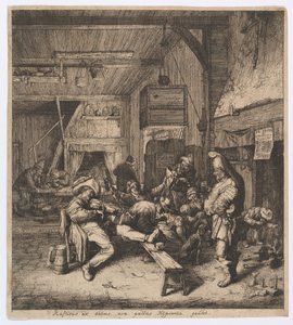 The Violin Player Seated in the Inn, 1685 by Cornelis Dusart