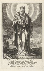 Crowned Mary with Child by Cornelis Galle (I)