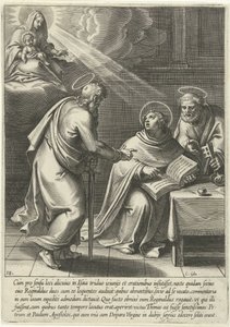 Thomas taught by Peter and Paul (The life of Saint Thomas Aquinas) by Cornelis Galle (I)