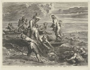 Miraculous Catch of Fish by Cornelis Galle (I)