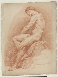 Seated Male Nude by Cornelis Joseph d