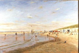 Paddling at Low Tide by Cornelis Koppenol