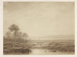 Landscape with Rocks by Water by Cornelis Lieste
