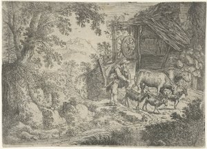 Shepherd with Goats and Cows by Cornelis Matthieu