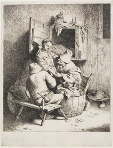 A Man Caressing the Young Hostess