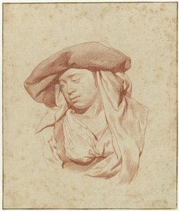 Study of a Woman, Bust Length, Facing Slightly Left and Looking Down by Cornelis Pietersz. Bega