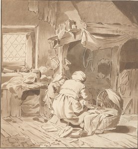 Peasant Interior with Two Women