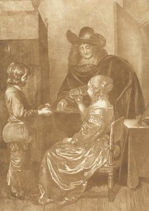 Lord and Lady with Page by Cornelis Ploos van Amstel (signed by artist)