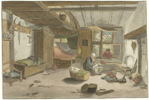 Interior with Woman by Cradle