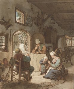 Newspaper Reader in Interior