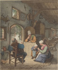 Newspaper Reader in Interior