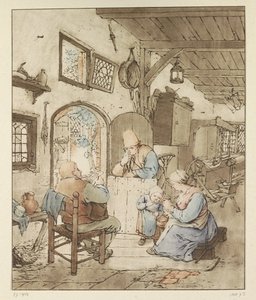 Newspaper Reader in Interior by Cornelis Ploos van Amstel