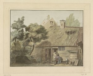 Draftsman in Front of Farmhouse by Cornelis Ploos van Amstel