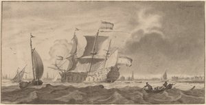 War Vessel in the Y by Cornelis Ploos van Amstel