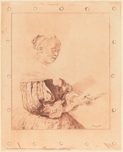Young Girl at the Keyboard by Cornelis Ploos van Amstel